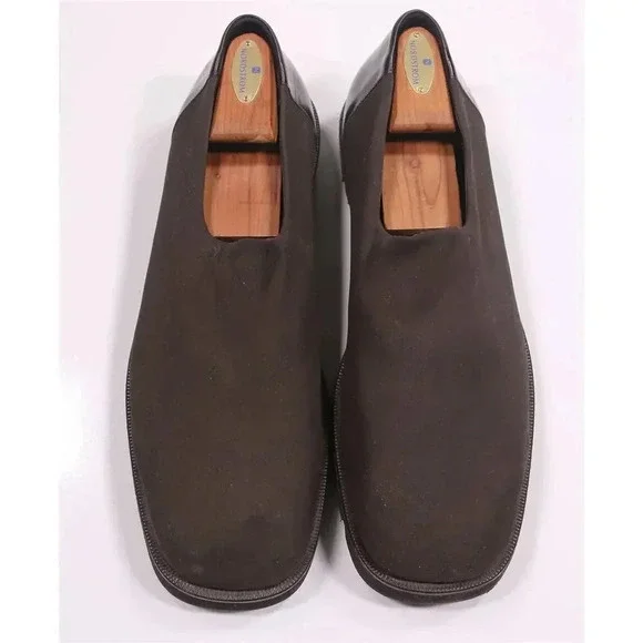 Donald J Pliner Brown Canvas Chunky Loafers 14 M - Picture 4 of 10